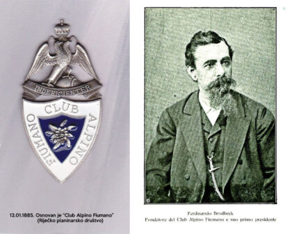 12.01.1885. osnovan Club Alpino Fiumano (Riječko planinarsko društvo) najstarija riječka udruga i prvi planinarski klub gradskog imena na prostoru današnje Hrvatske