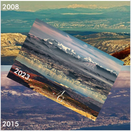 3 predivne fotografije. Nesvakidašnji pogled s Učke i Velebita na Rijeku i planinske masive koju ju okružuju!