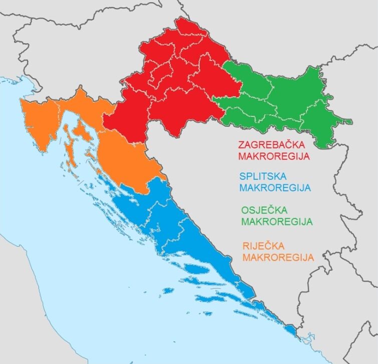 RIJEČKA MAKROREGIJA Što kažete na ovu kartu podjele Hrvatske