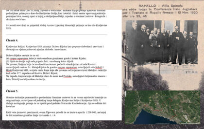 Rapalski ugovor (12.11.1920.) s riječkog stajališta. Rođenje riječke države u članku 4.