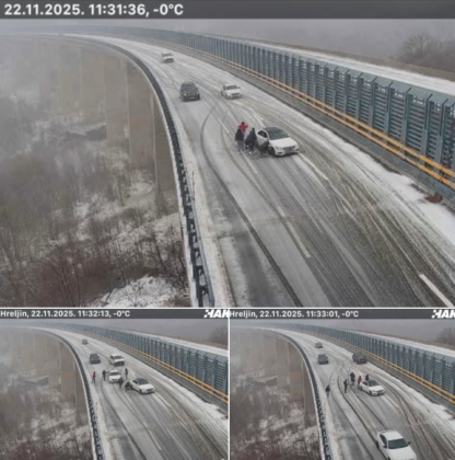 Vijadukt Hreljin – Unatoč upozorenjima meteorologa i HAC-a, u Mercedesu krenuli na put bez zimske opreme