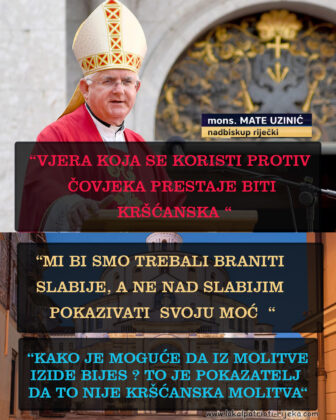 Metropolit riječki Mate Uzinić 3 poruke mira i ljubavi iz Rijeke