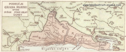 1956 granice Područje GRada Rijeke općine Suška Stari grad Zamet
