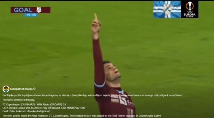 Franko Andrijašević autor je najsmješnijeg gola za Rijeku (FC Copenhagen – HNK Rijeka 01, VIDEO)