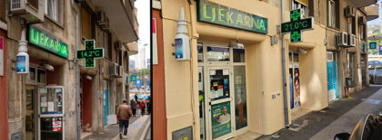 Ljekarna Rijeka prebojila kamenu fasadu na adresi Cambierieva 11 Potok Ri