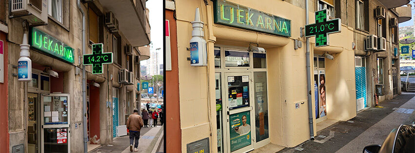 Ljekarna Rijeka prebojila kamenu fasadu na adresi Cambierieva 11 Potok Ri