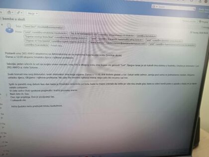 Pročitajte bolesni email o postavljenim bombama diljem škola u Hrvatskoj