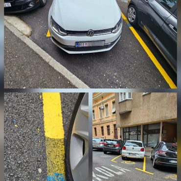 Campetto ofarbali plavo parkirno mjesto u žuto za osobe s invaliditetom