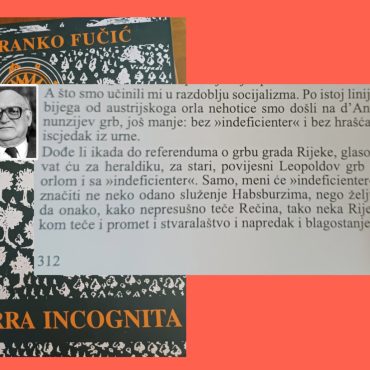 Branko Fučić 1997 izrazio podršku originalnom riječkom grbu