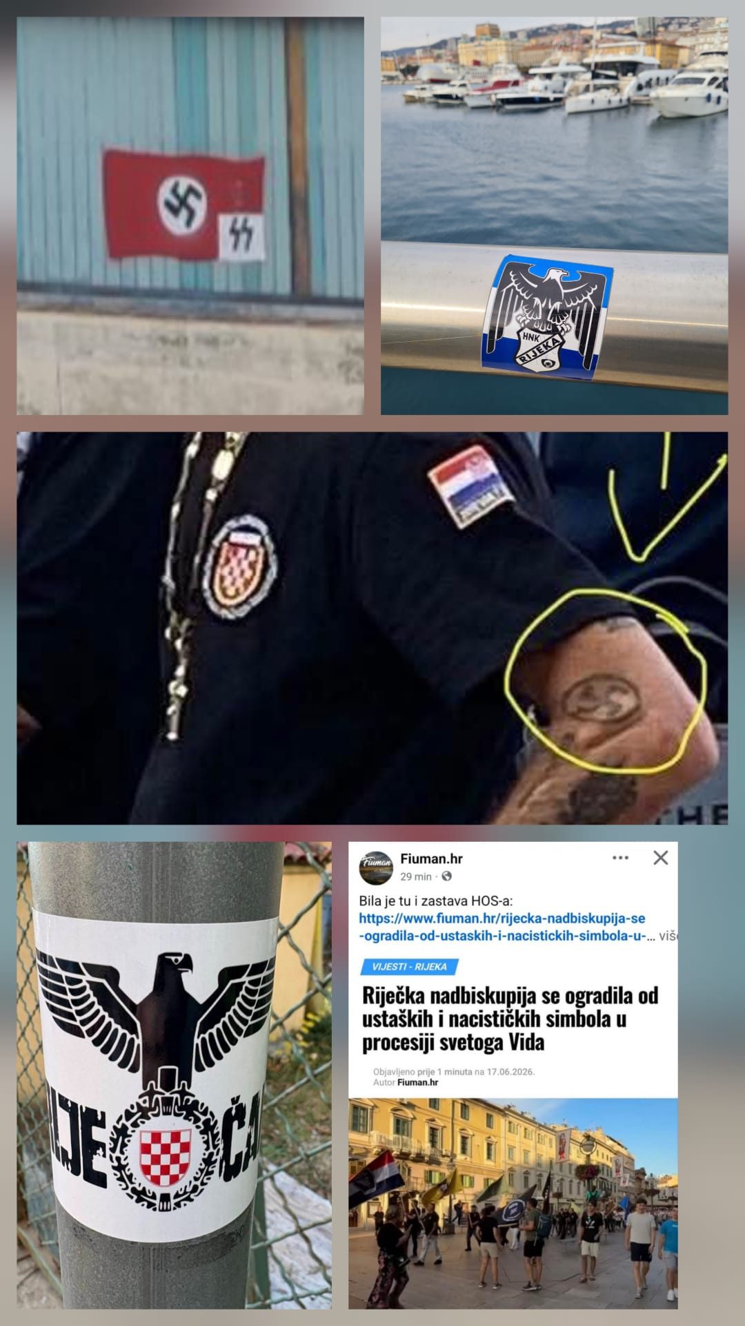 javno isticanje nacističkih simbola Rijeka Hrvatska